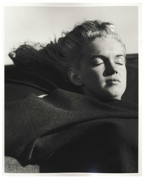 Original 8'' x 10'' Silver-Gelatin Satin-Finish Double-Weight Photograph of Marilyn Monroe Taken by Andre de Dienes with His Backstamp